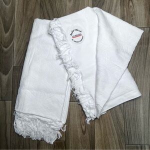 NWT 2 Hijab 100%Cotton White Blanket with Fringe 42X82 Inch Made in Egypt